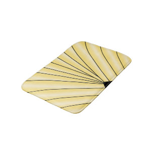 Art Deco Fan Design Yellow Bath Mat