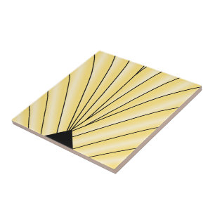 Art Deco Fan Design Yellow Tile