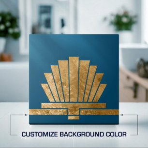Art Deco Fan Geometric Shape - Change Background Ceramic Tile