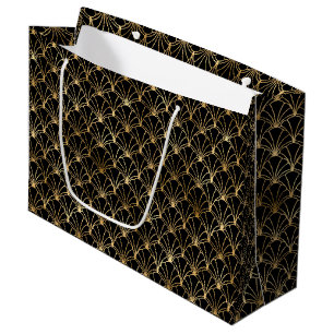 Art Deco Fan Oval Geometric Pattern Design Large Gift Bag