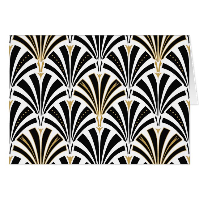 Art Deco fan pattern - black and white (Front Horizontal)
