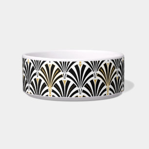 Art Deco fan pattern - black and white Bowl