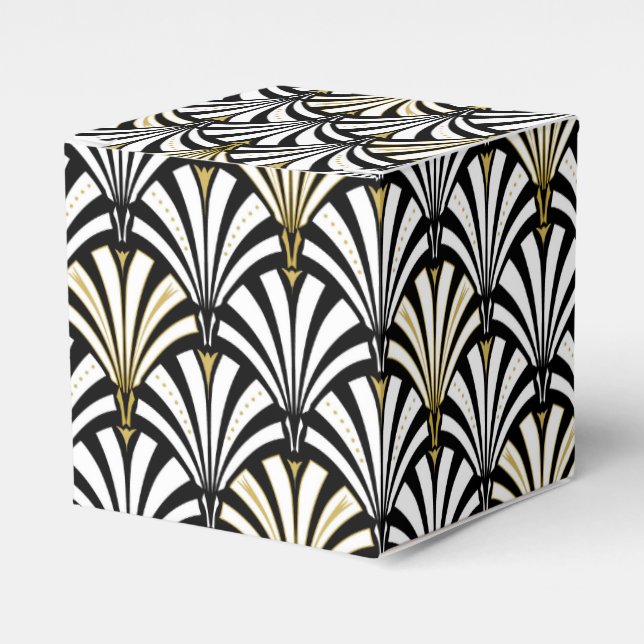 Art Deco fan pattern - black and white Favour Box (Front Side)