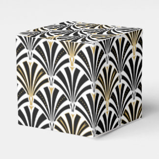 Art Deco fan pattern - black and white Favour Box