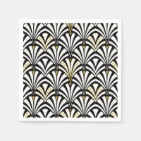 Art Deco fan pattern - black and white