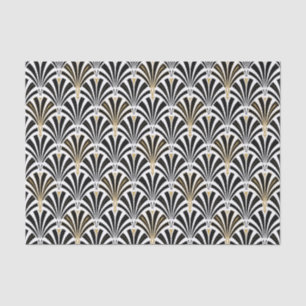 Art Deco fan pattern - black and white Tissue Paper
