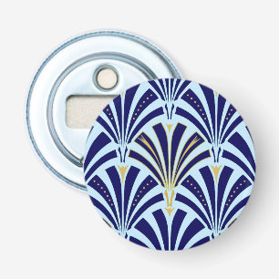 Art Deco fan pattern - cobalt and sky blue Bottle Opener