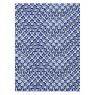 Art Deco fan pattern - cobalt and sky blue Tablecloth