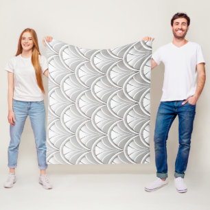 Art Deco Fan pattern Fleece Blanket