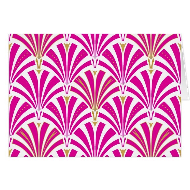 Art Deco fan pattern - fuchsia pink (Front Horizontal)