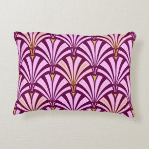 Art Deco fan pattern - orchid and purple Decorative Cushion
