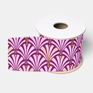 Art Deco fan pattern - orchid and purple Grosgrain Ribbon