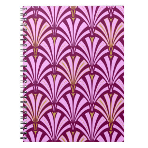 Art Deco fan pattern - orchid and purple Notebook