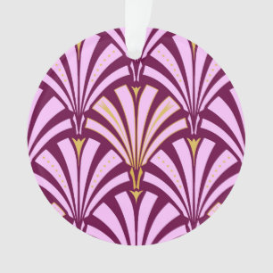 Art Deco fan pattern - orchid and purple Ornament