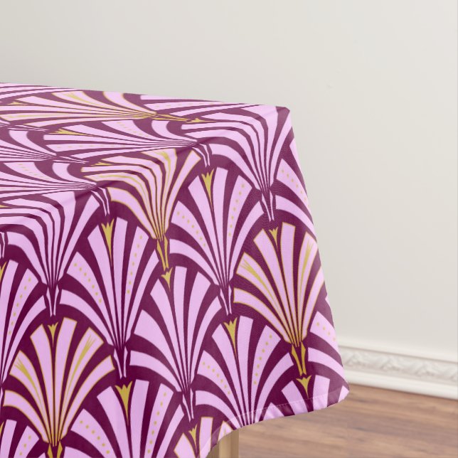 Art Deco fan pattern - orchid and purple Tablecloth (In Situ)