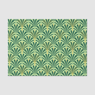 Art Deco fan pattern - pine and mint green Tissue Paper