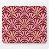 Art Deco fan pattern - pink and maroon