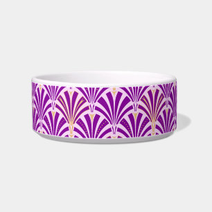 Art Deco fan pattern - purple and orchid Bowl