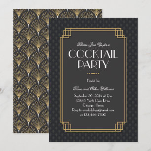 Art Deco Fans Cocktail Party 2 Invitation