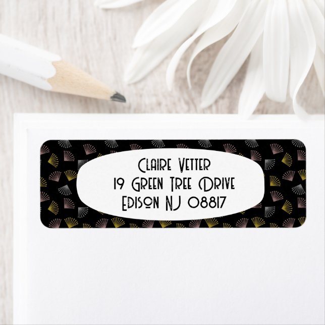 Art Deco Fans  Return Address Label (Insitu)