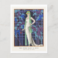 Art Deco Fashion Plate of Evening Gown by Barbier