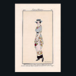 Art Deco Fashion Poster<br><div class="desc">Vintage fashion plate. Beautiful Paris fashion plate from 1912. Showing the pinnacle of French fashion in the early 19th century. Gorgeous pastel floral ensemble and matching hat - very pretty. This fashion plate would look lovely hanging in a bedroom or sewing room and would look amazing in a grouping of...</div>