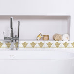 Art Deco Faux Gold White Chic Geometric Border 04 Ceramic Tile<br><div class="desc">Faux gold and white art deco style simple chic geometric fan element ornament decorative border ceramic tile. Please note that the gold in this design is a flat beige colour print and is not an actual gold colour or foil. Sleek design, perfect for a modern or art deco vintage style...</div>