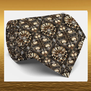 Art Deco Faux Silk Tie   Luxury Gentleman's