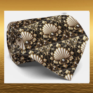 Art Deco Faux Silk Tie   Luxury Gentleman's