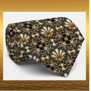 Art Deco Faux Silk Tie   Luxury Gentleman's