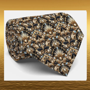 Art Deco Faux Silk Tie   Luxury Gentleman's