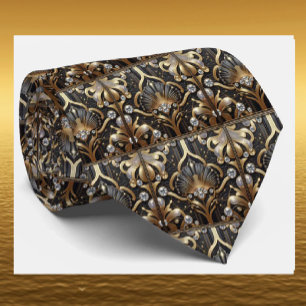 Art Deco Faux Silk Tie   Luxury Gentleman's