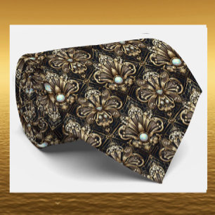 Art Deco Faux Silk Tie   Luxury Gentleman's