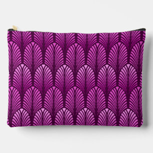 Art Deco Feather Pattern, Amethyst Purple  Accessory Pouch