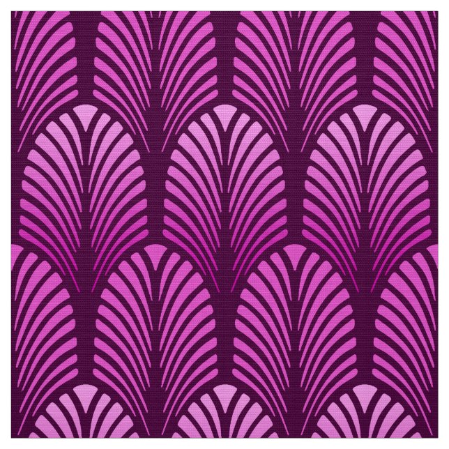 Art Deco Feather Pattern, Amethyst Purple Fabric (Swatch)