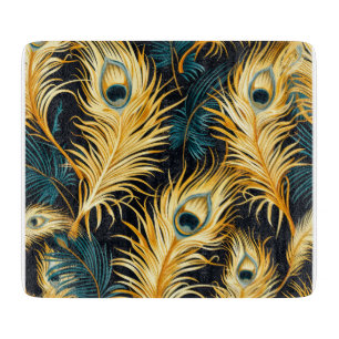 Art Deco Feather Pattern Cutting Board