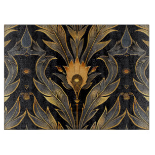 Art Deco Feather Pattern Cutting Board