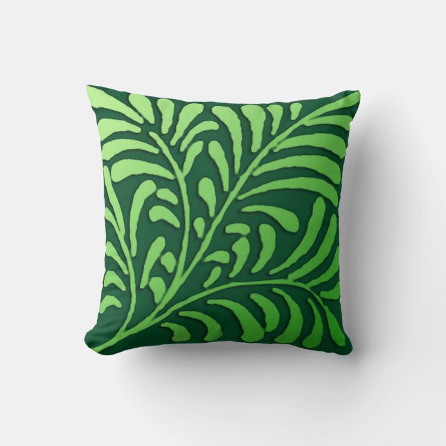 Art Deco fern pattern - shades of green Cushion (Front)