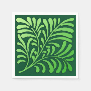 Art Deco fern pattern - shades of green Napkin