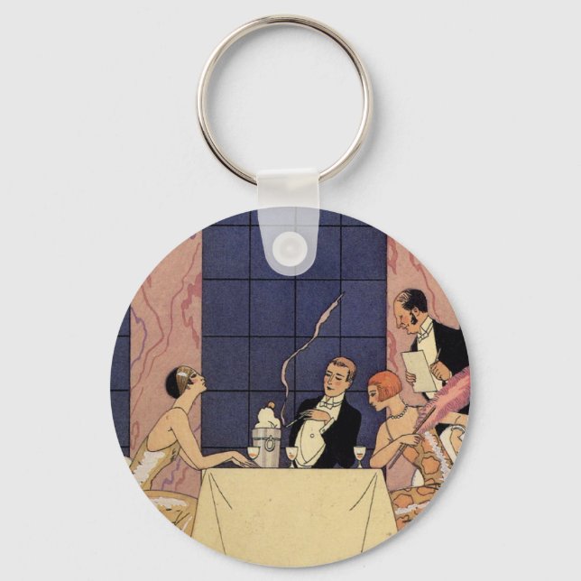 Art Deco Fine Dining Key Chain (Front)