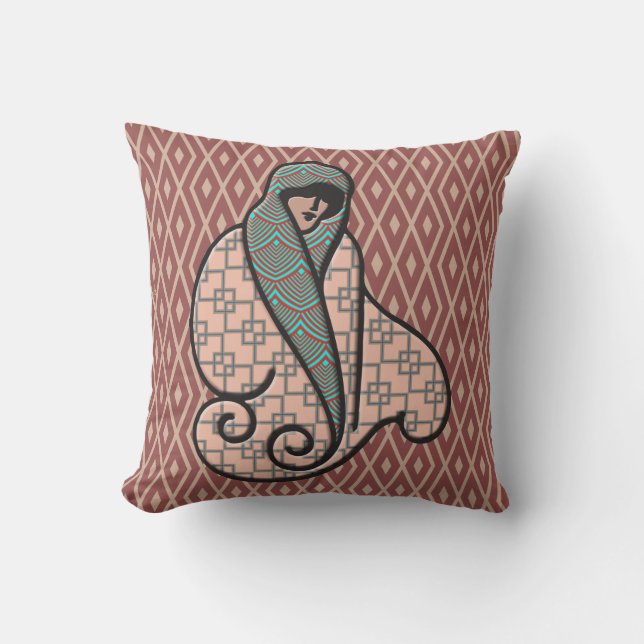 Art Deco Finlandia - Left Character - CloseUp Cushion (Front)