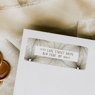 Art Deco Fireworks Burst Return Address Label