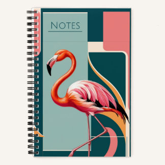 Art Deco Flamingo Notebook