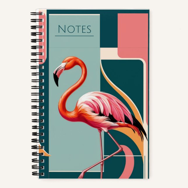 Art Deco Flamingo Notebook (Front)