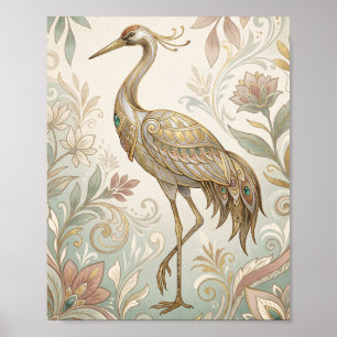 Art Deco Flamingo Wall Art Poster Elegant Tropical