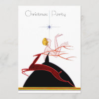 Art Deco Flapper and Deer Christmas Party