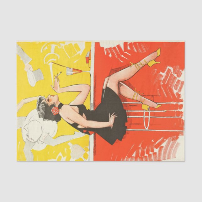 Art Deco Flapper Dancing Bar Scene 1920's Gatsby  Tissue Paper (Front)