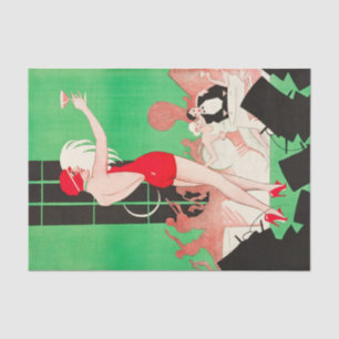 Art Deco Flapper Dancing Bar Scene 1920's Gatsby Tissue Paper