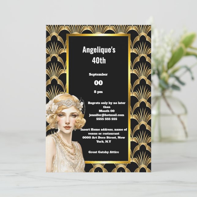 Art deco Flapper girls 1920's roaring twenties  Invitation (Standing Front)