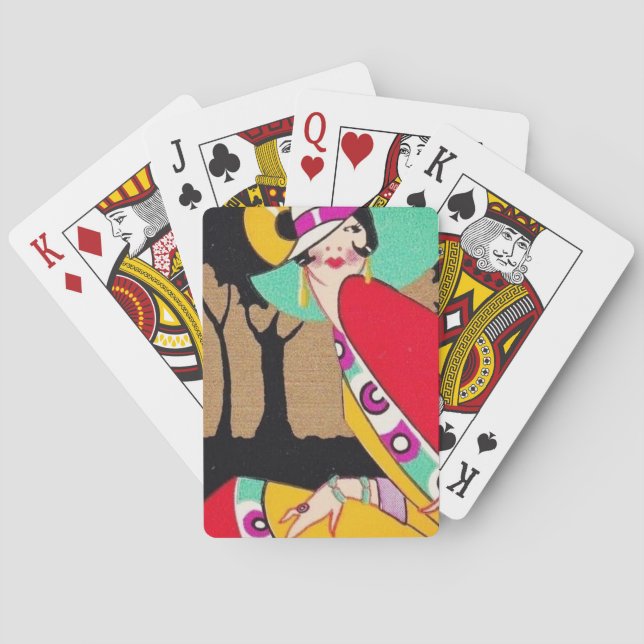 Art Deco Flapper Playing Cards (Back)
